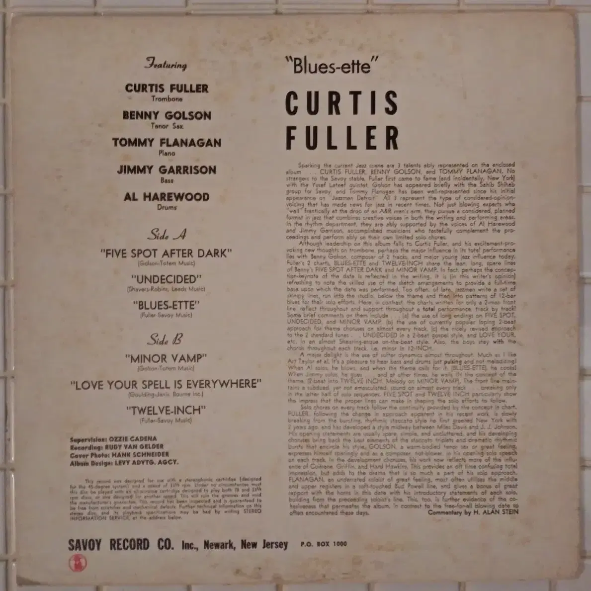 curtis fuller - blues-ette LP73년 US반