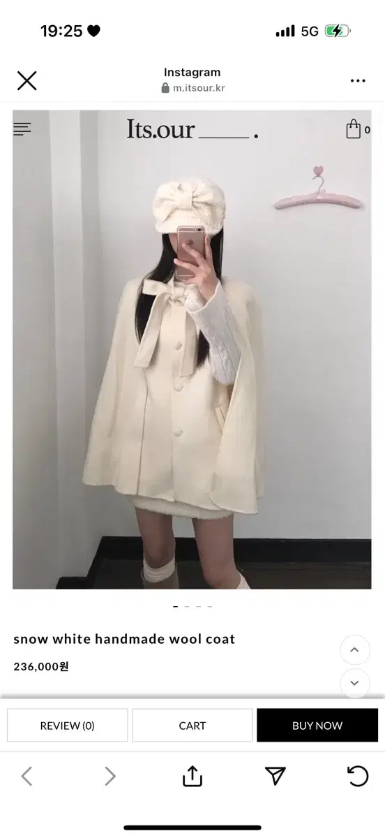 zzd 젯젯디  snow white handmade wool coat