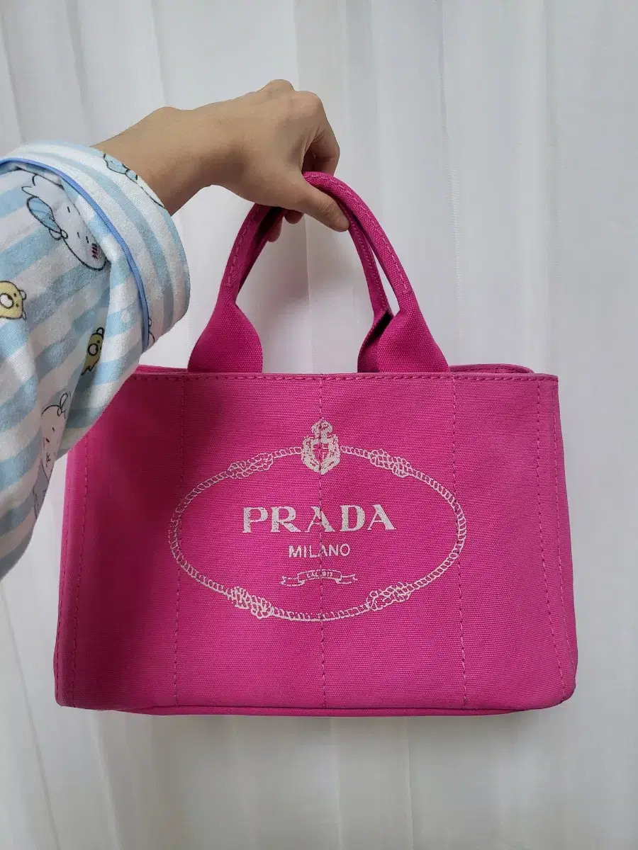 PRADA 프라다 카나파백 푸시아핑크 핫핑크 라지 스트랩포함 크로스백