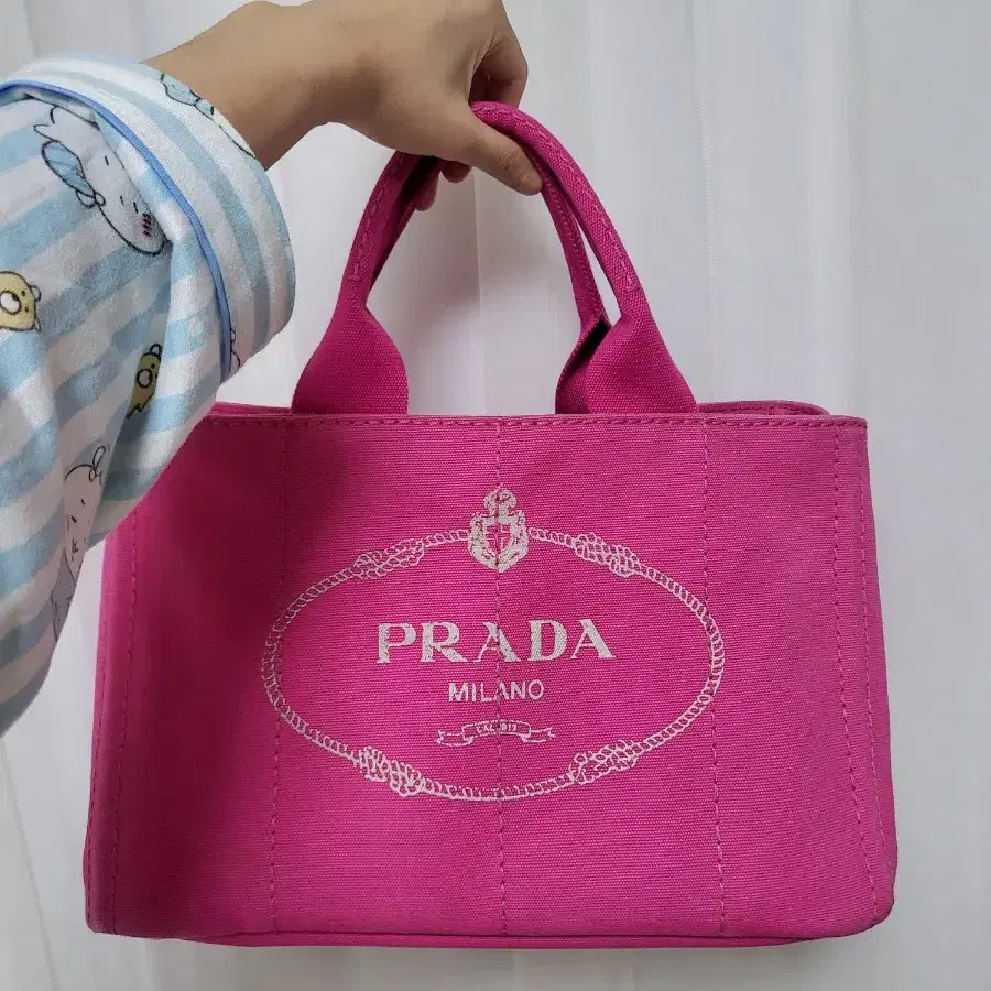 PRADA 프라다 카나파백 푸시아핑크 핫핑크 라지 스트랩포함 크로스백