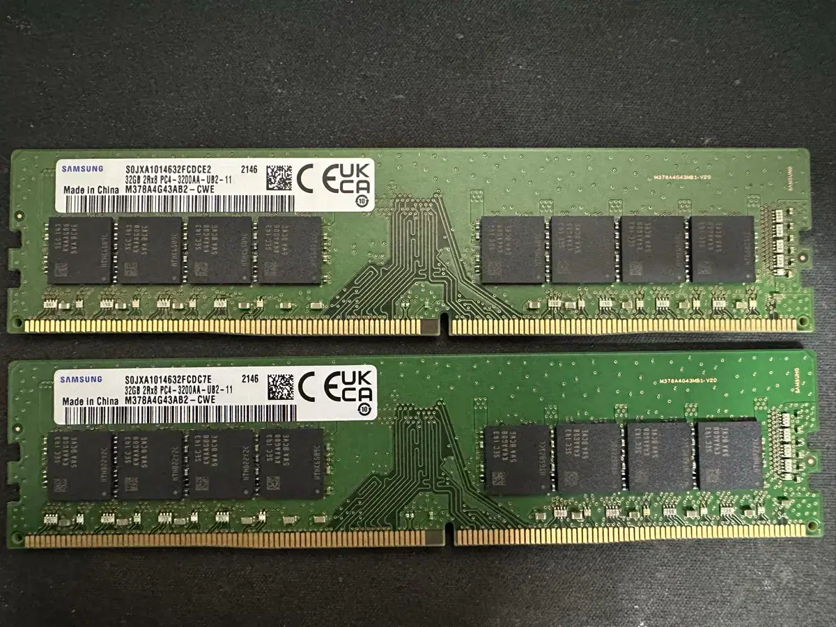 삼성 ddr4 32기가 램 2개 판매합니다