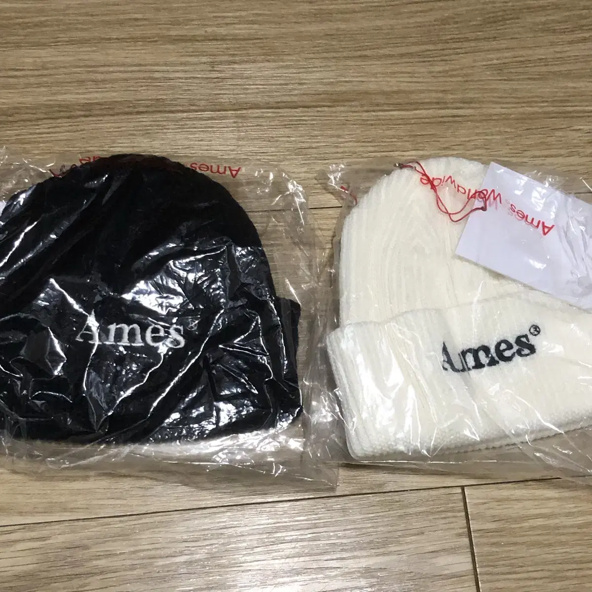 아메스 블랙 비니 BASIC LOGO BEANIE BLACK