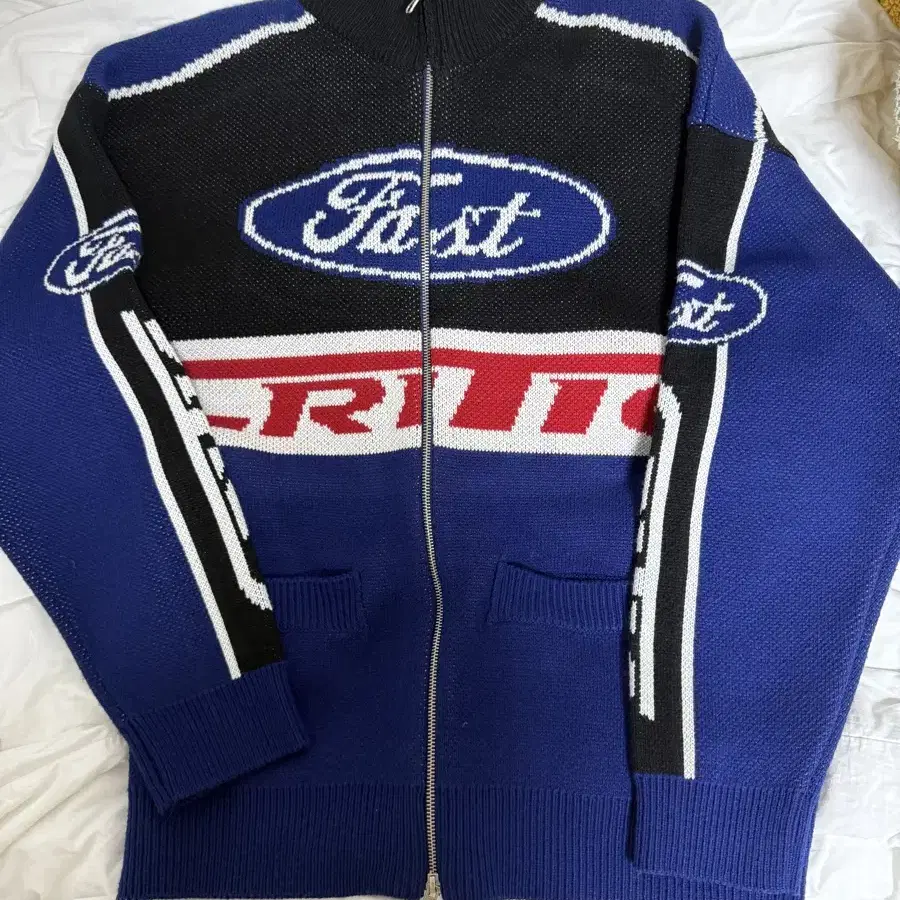 크리틱 블루 XL RACING ZIP-UP KNIT 집업니트 레이싱