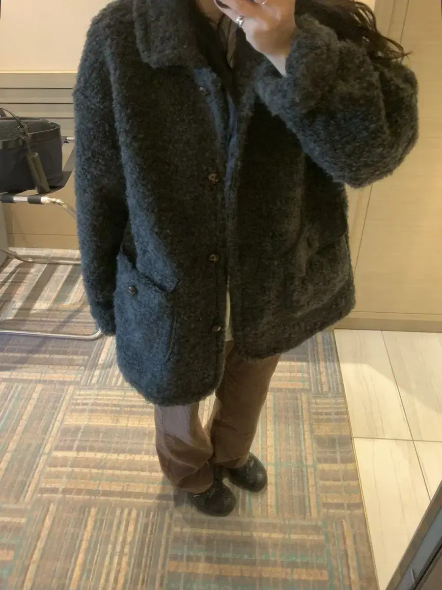 움드마켓 terry bear half coat