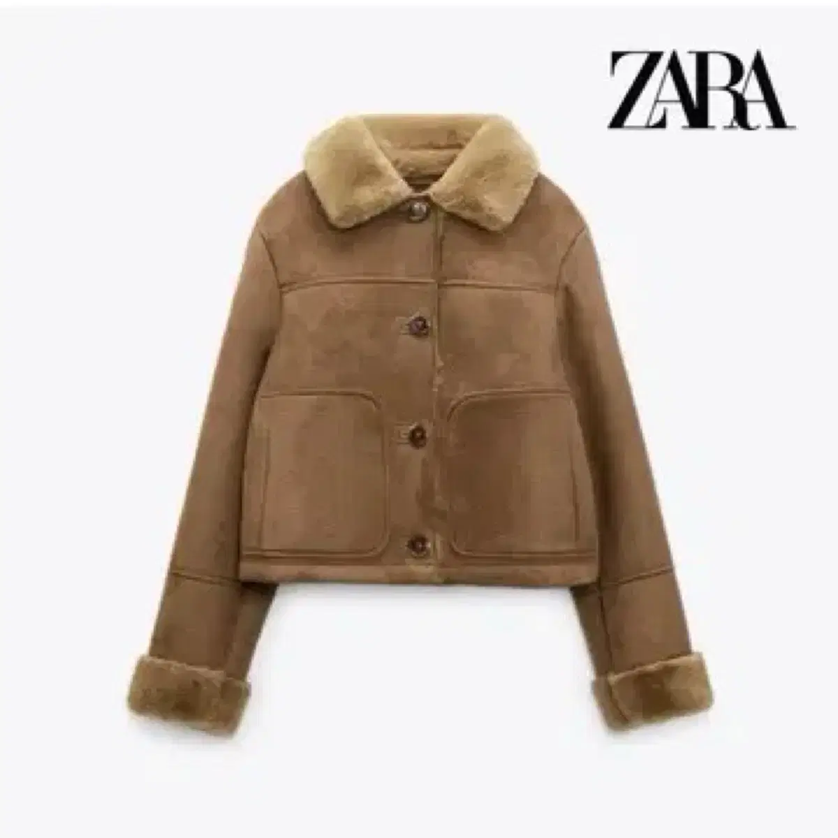 Zara 자라 더블 페이스드 무스탕 (xs)