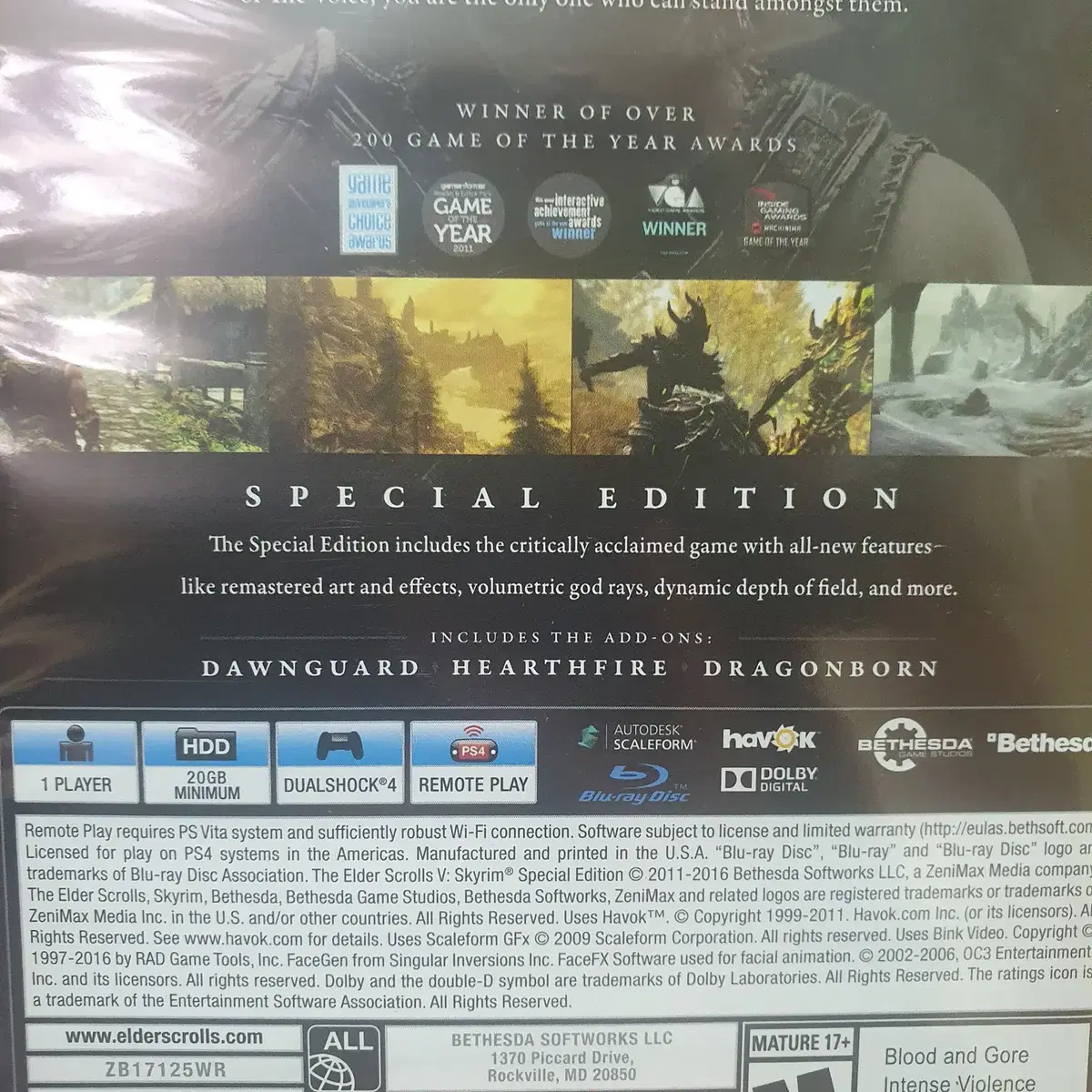 [PS4/북미판] Skyrim Special Edition (미개봉)