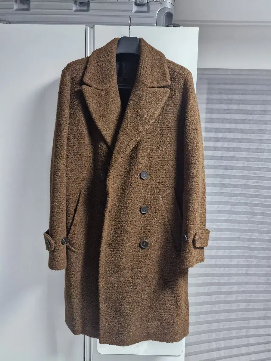 Brown Double Long Coat L