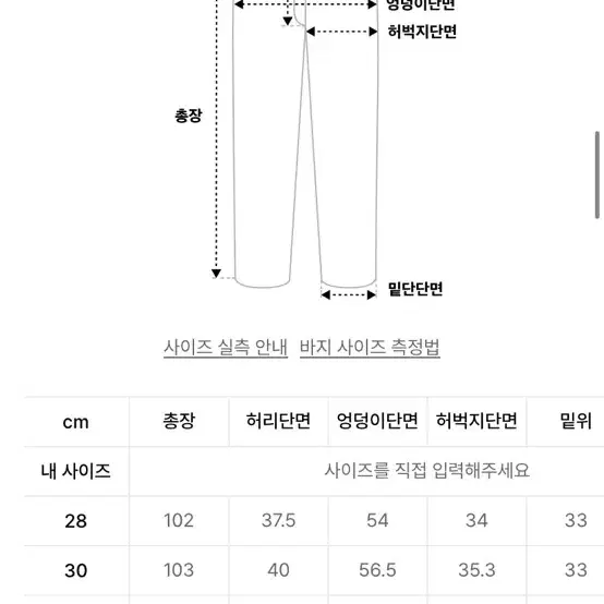 제멋 옐로우 워싱 와이드데님팬츠 30