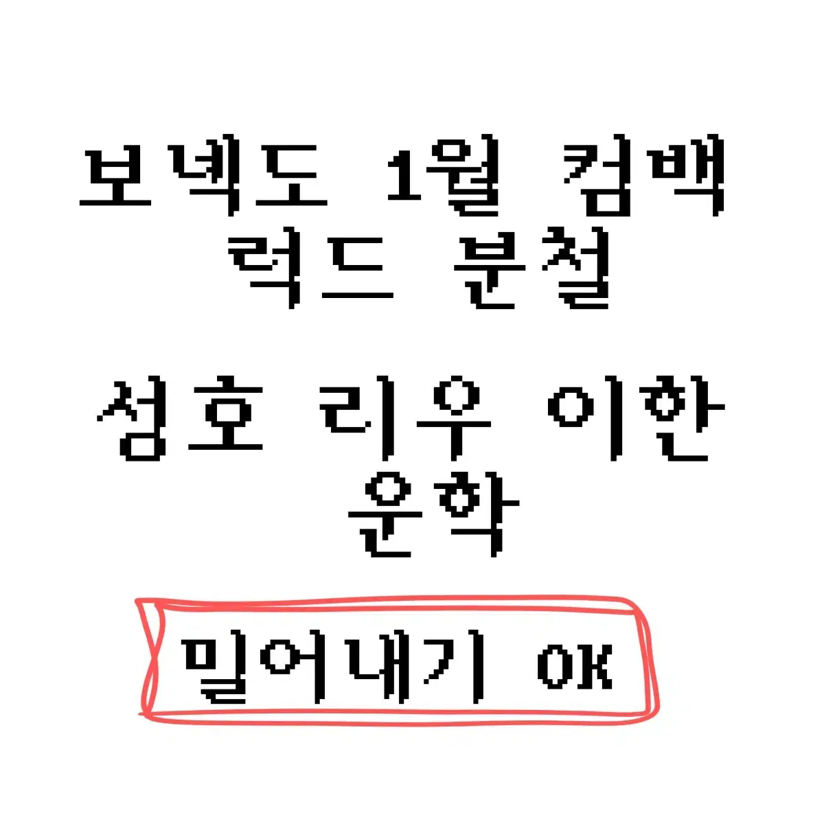 보이넥스트도어 1월 컴백 럭드 분철 성호리우재현태산이한운학