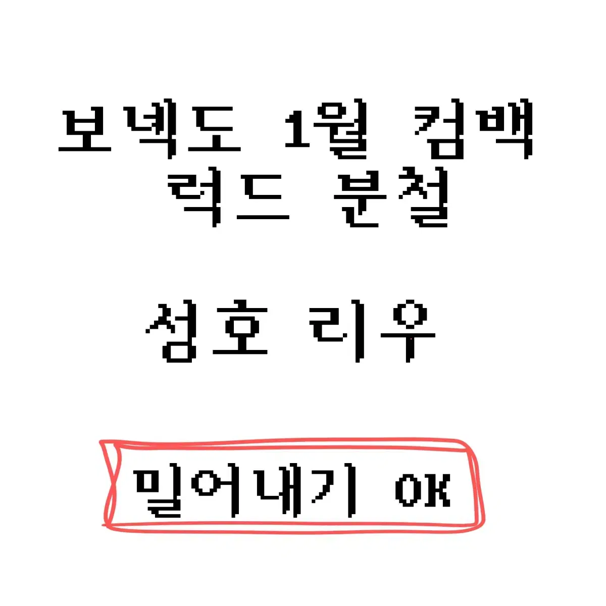 보이넥스트도어 보넥도 1월 컴백 럭드 분철 성호리우재현태산이한운학