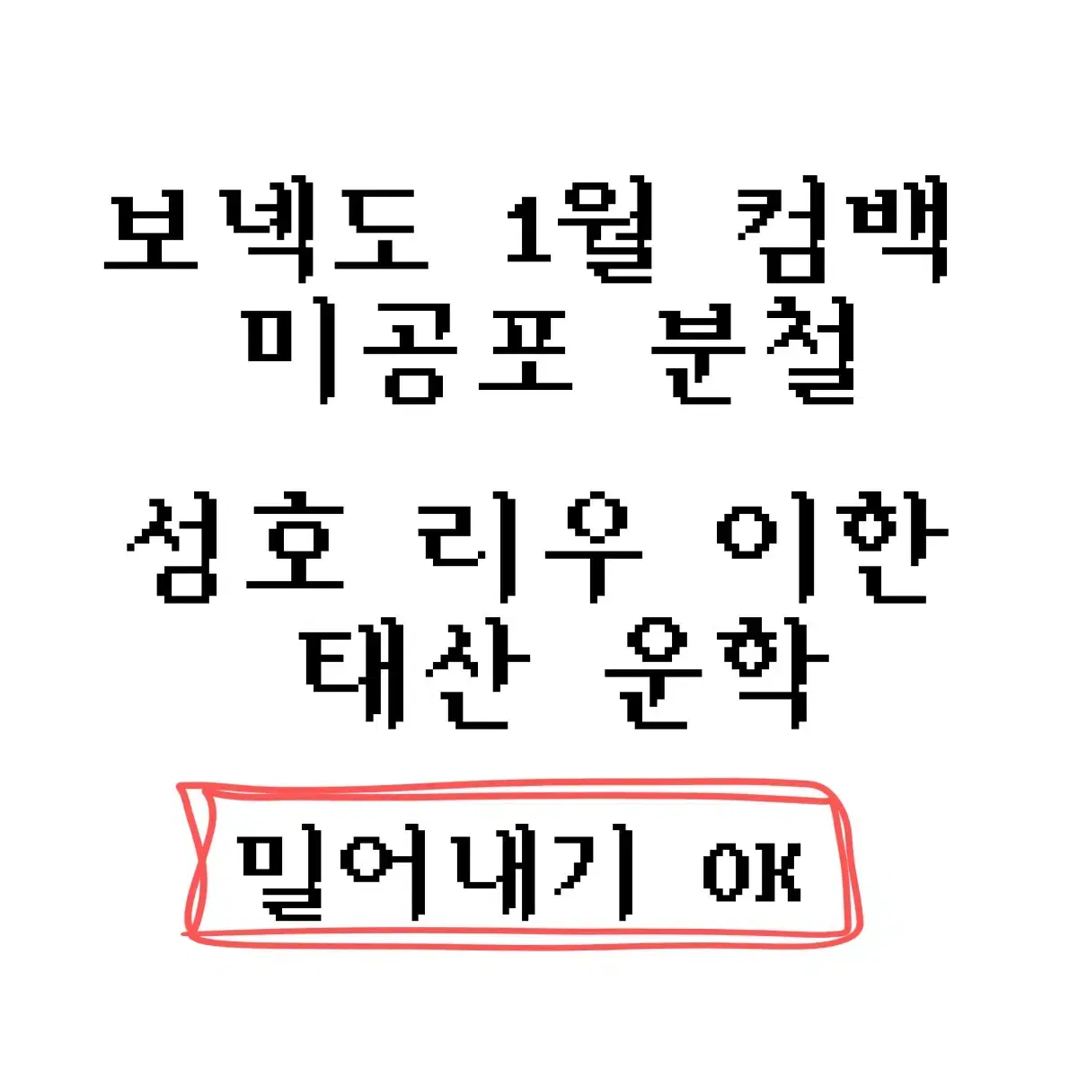 보이넥스트도어 보넥도 1월 컴백 미공포 분철 성호리우재현태산이한운학