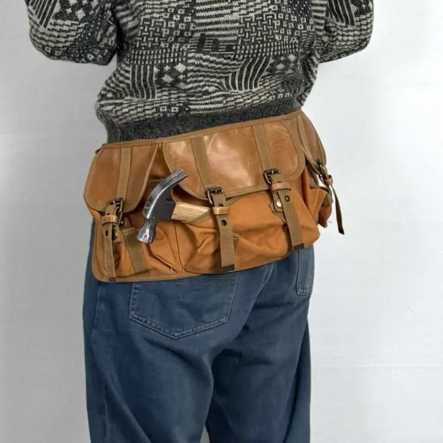 vintage utility canvas waist bag