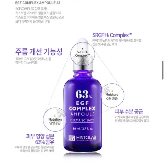 히스토랩 63% EGF 콤플렉스 앰플 80ml(새제품)