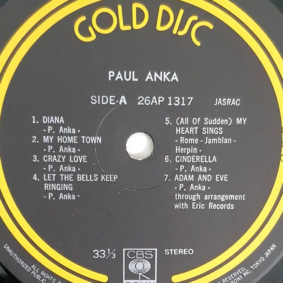 LP ㅡ Paul Anka  /  수입명반