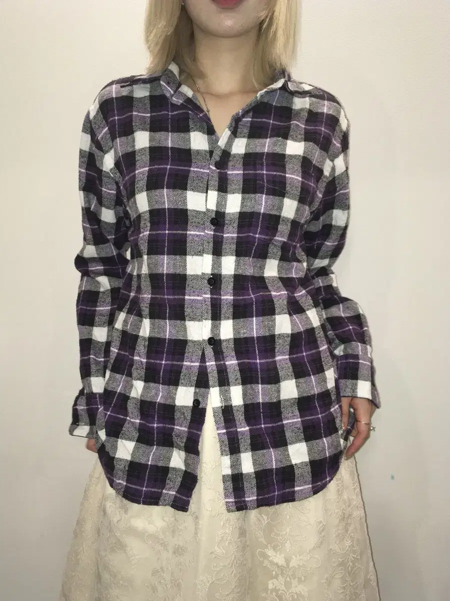 JPN VINTAGE Check Purple Shirt