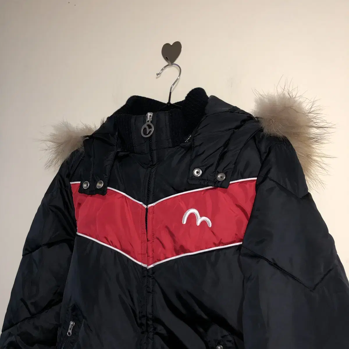 Vintage EVISU 52 black hood padding