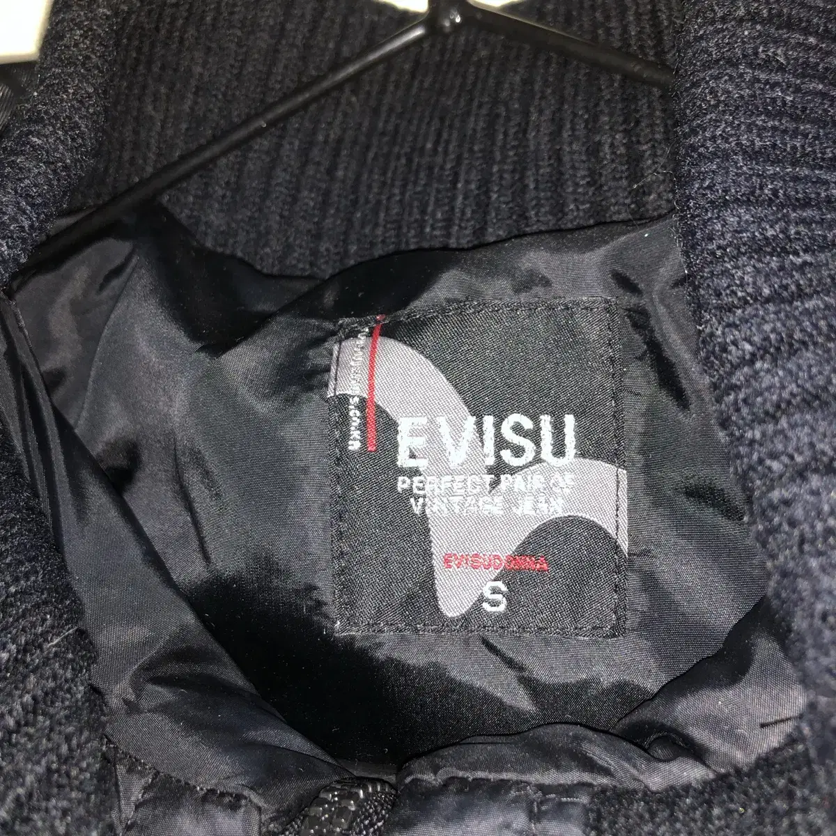 Vintage EVISU 52 black hood padding