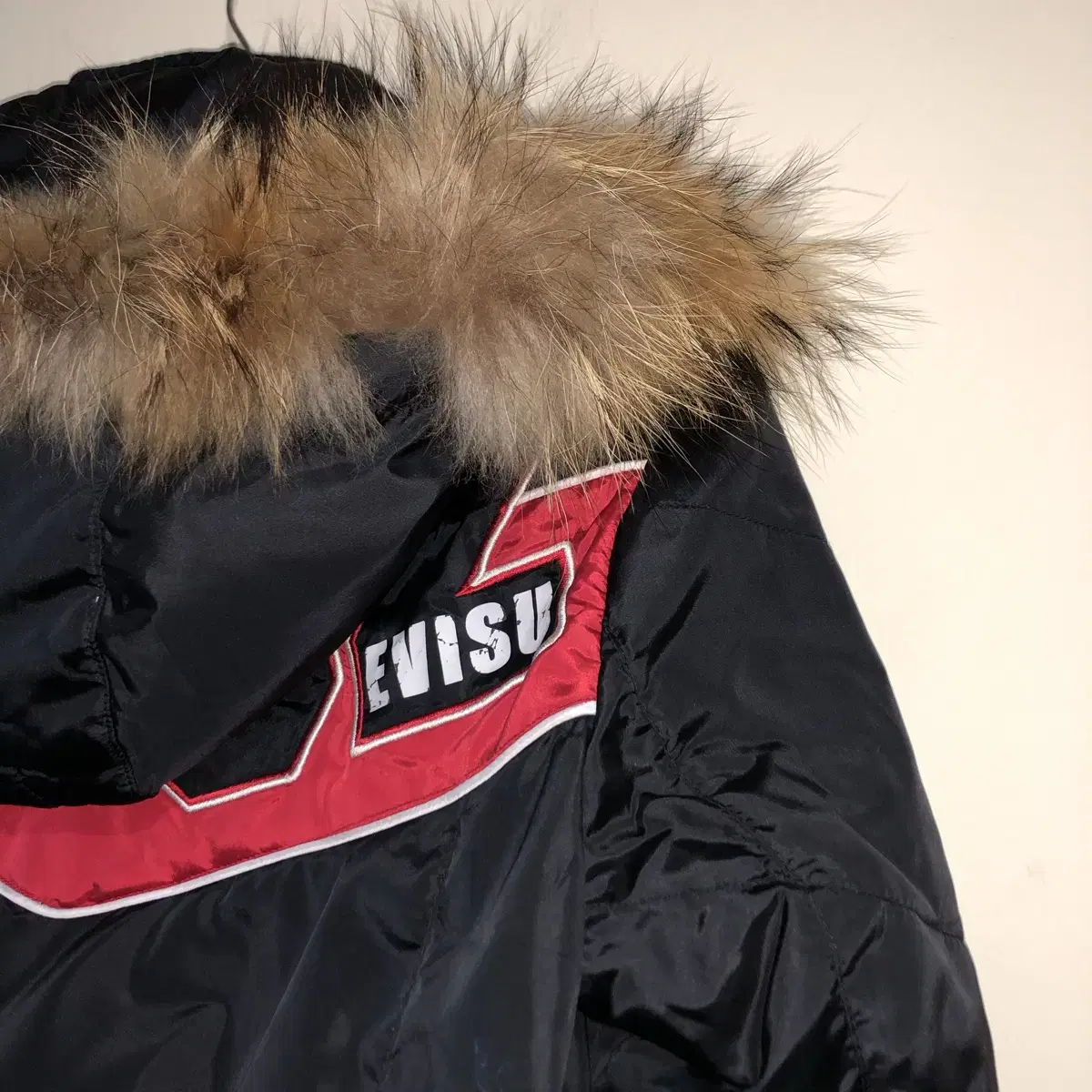 Vintage EVISU 52 black hood padding