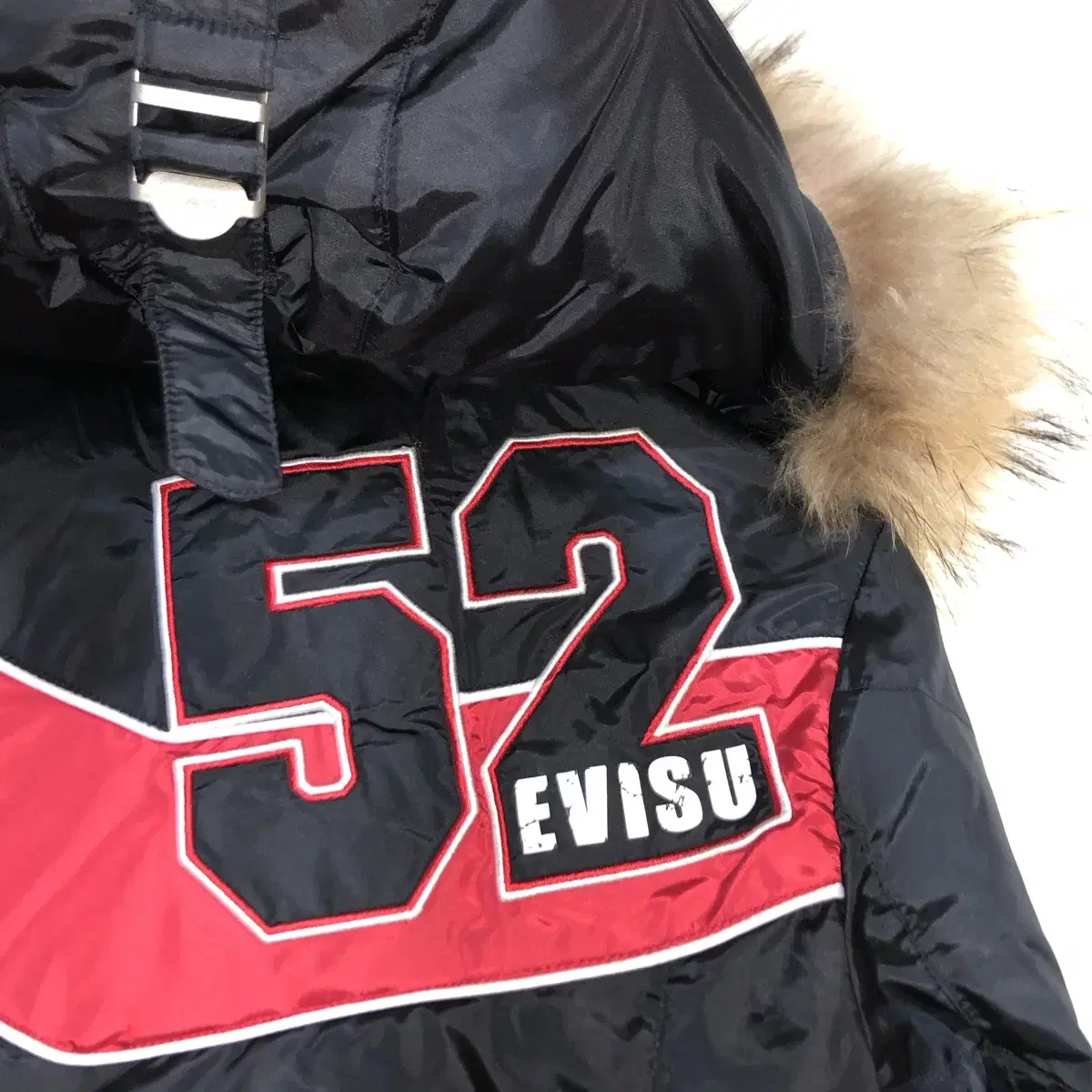 Vintage EVISU 52 black hood padding