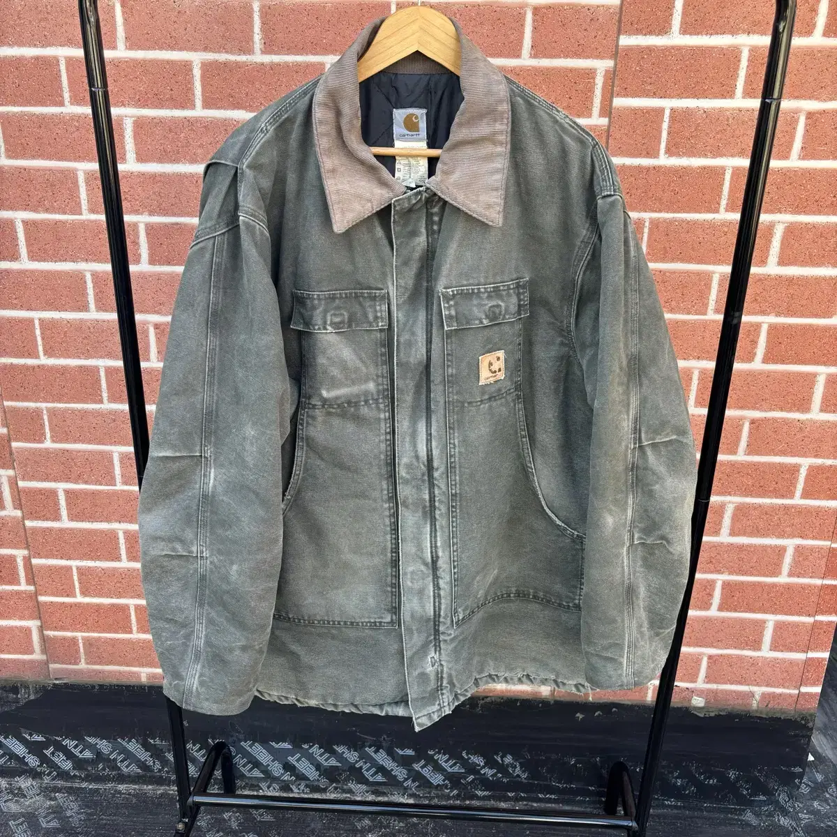 Carhartt 칼하트 C26 데미지 레귤러 모스그린 워크 자켓