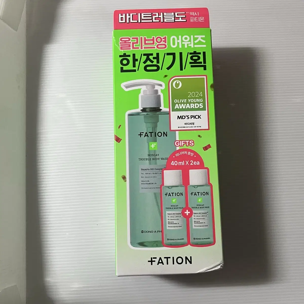 [새상품] 파티온 노스카나인 트러블 등드름 바디워시 490ml+80ml