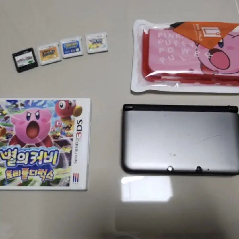 닌텐도 3ds xl 실버 + 칩 4개