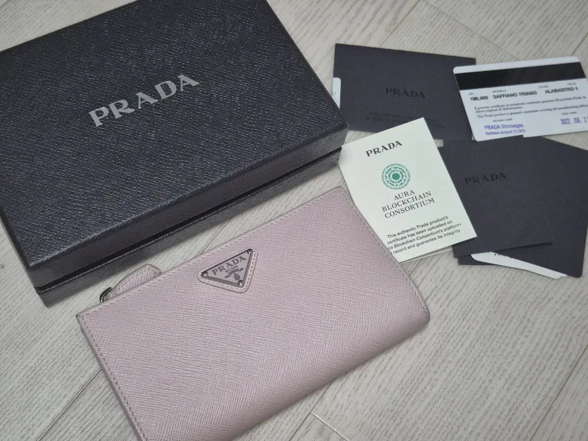 Prada Pink Saffiano Long Wallet for Women