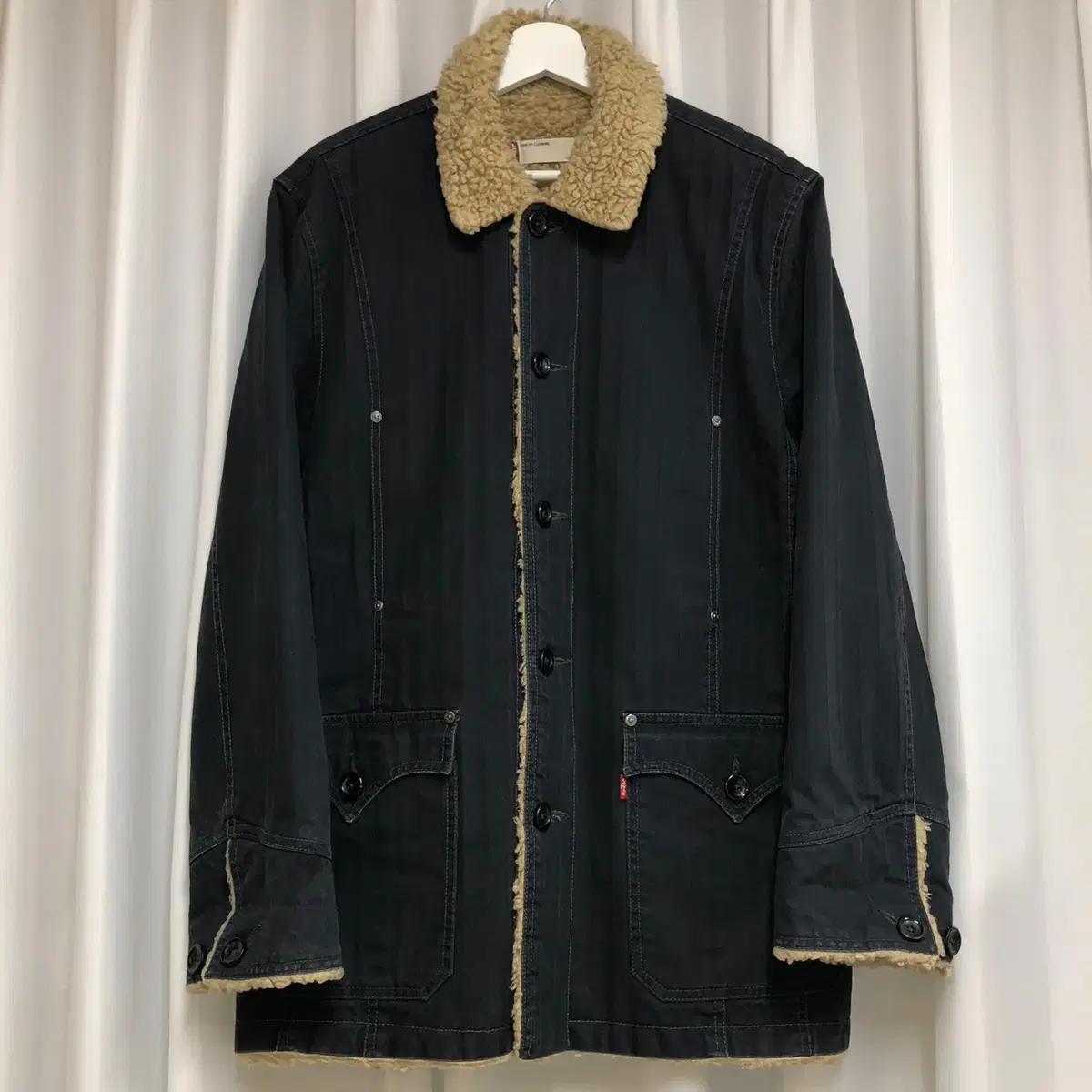 Levi's 양털 셰르파 데님 워크 재킷 (XL)