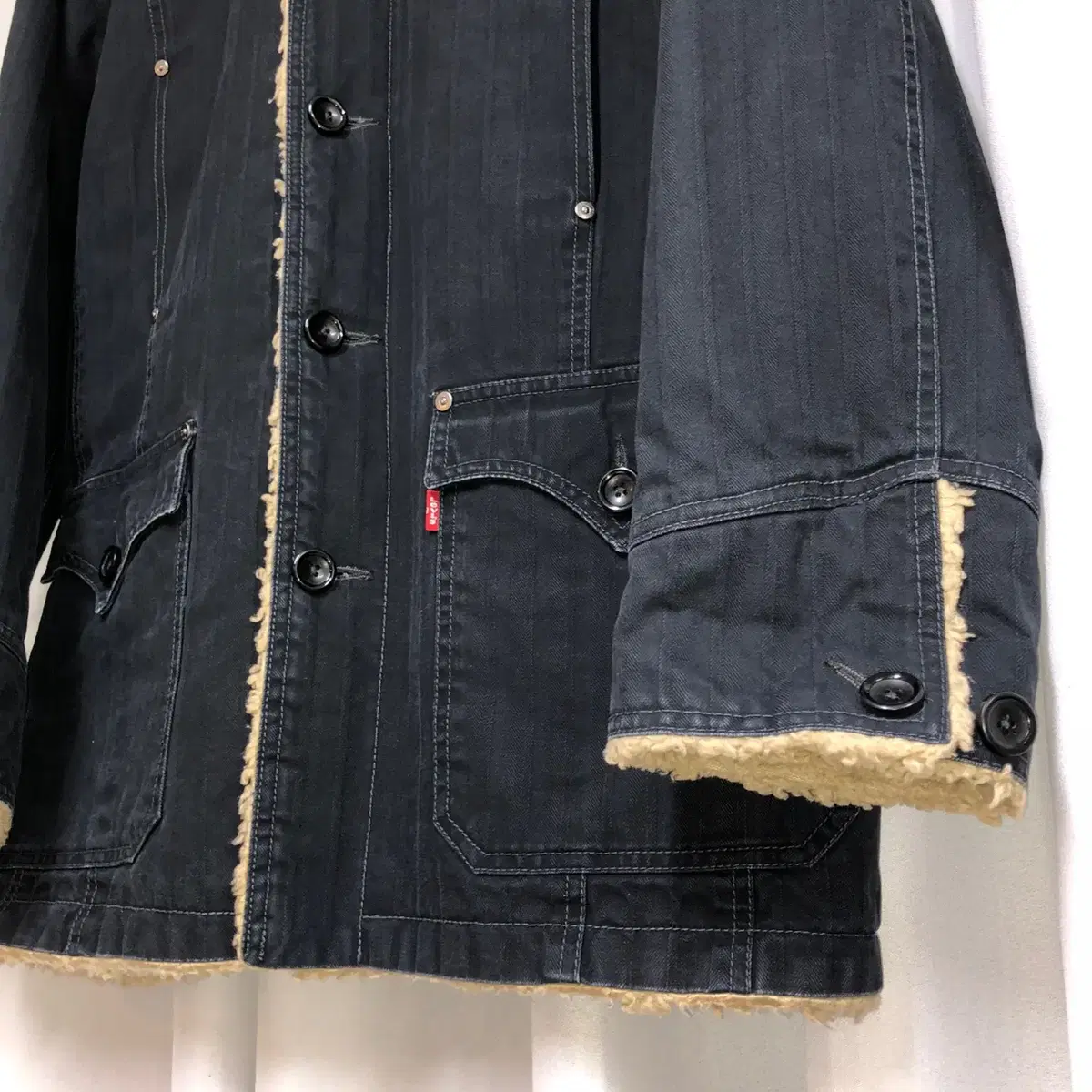 Levi's 양털 셰르파 데님 워크 재킷 (XL)