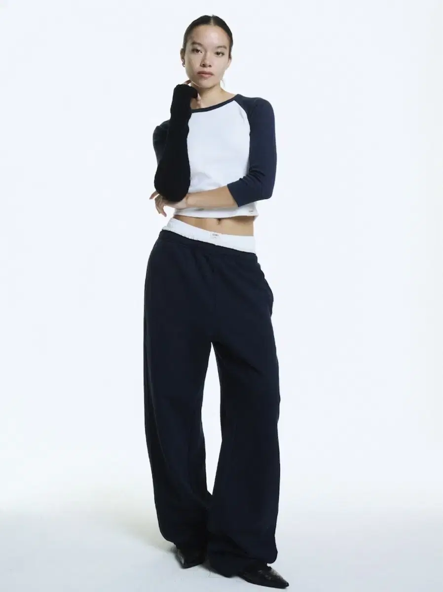 글로니 contrast sweatpants (navy) s