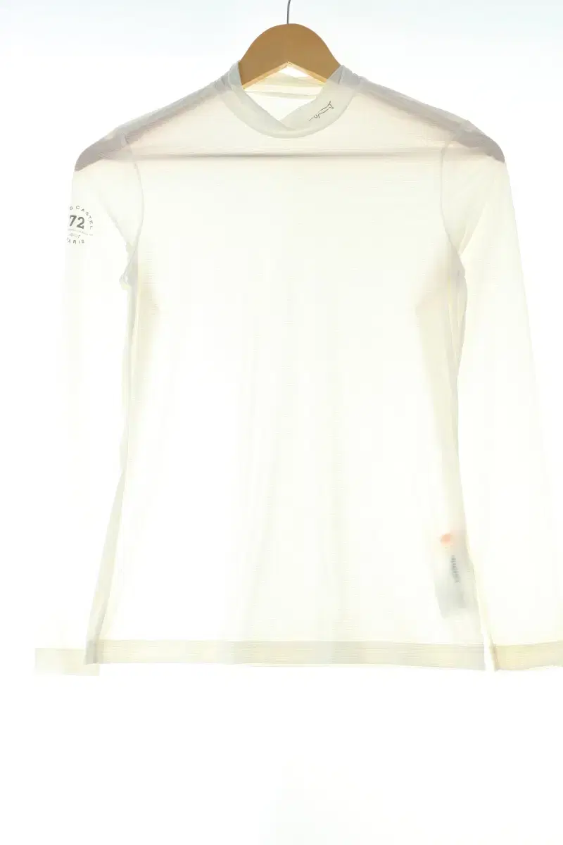 W(S) Lew Castell kara Long-sleeved T-shirt white see-through slim fit-10DAB