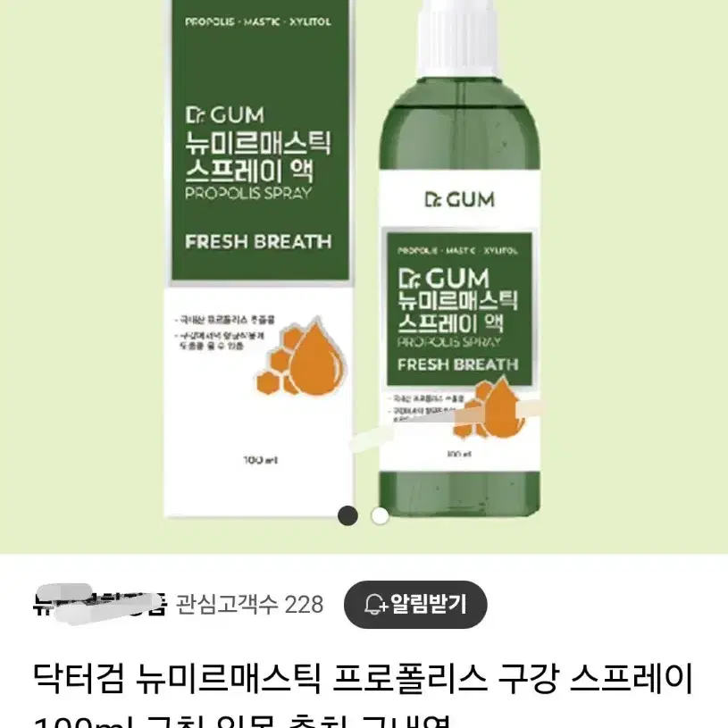 닥터검 뉴미르매스틱 프로폴리스 구강 스프레이100ml 구취 잇몸 충치