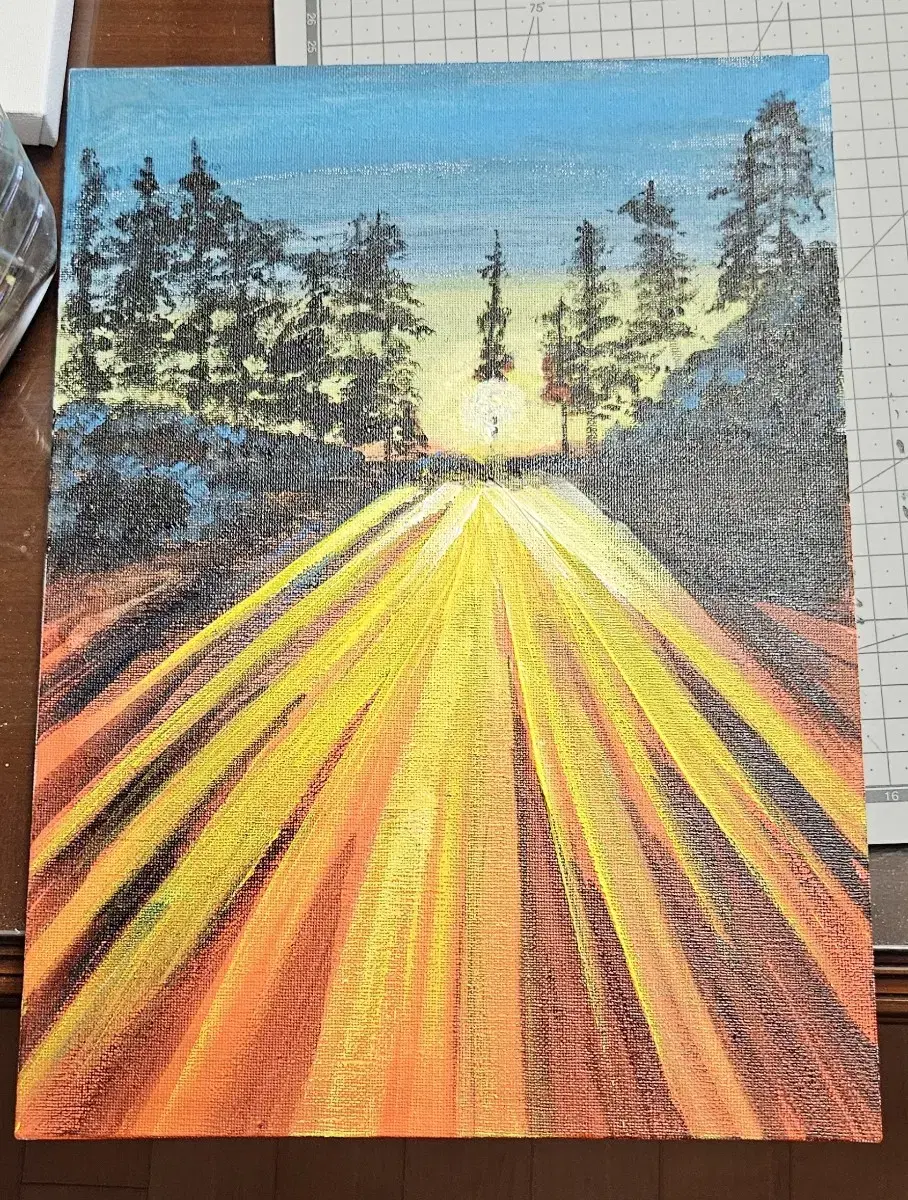 Sunrise Forest Illustration for New Year's Day 2025