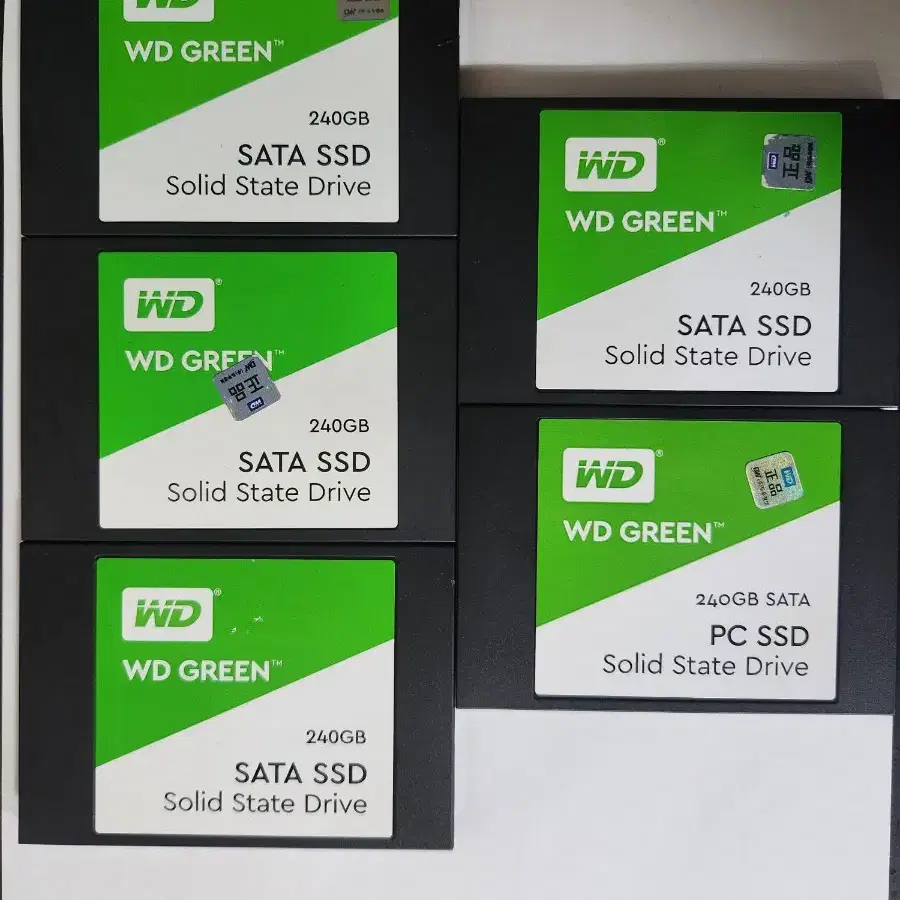 WD 그린 240G SSD 5개 일괄,속도 테스트 완료