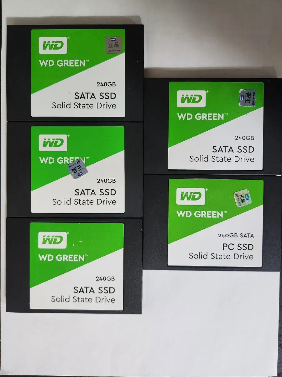 WD 그린 240G SSD 5개 일괄,속도 테스트 완료