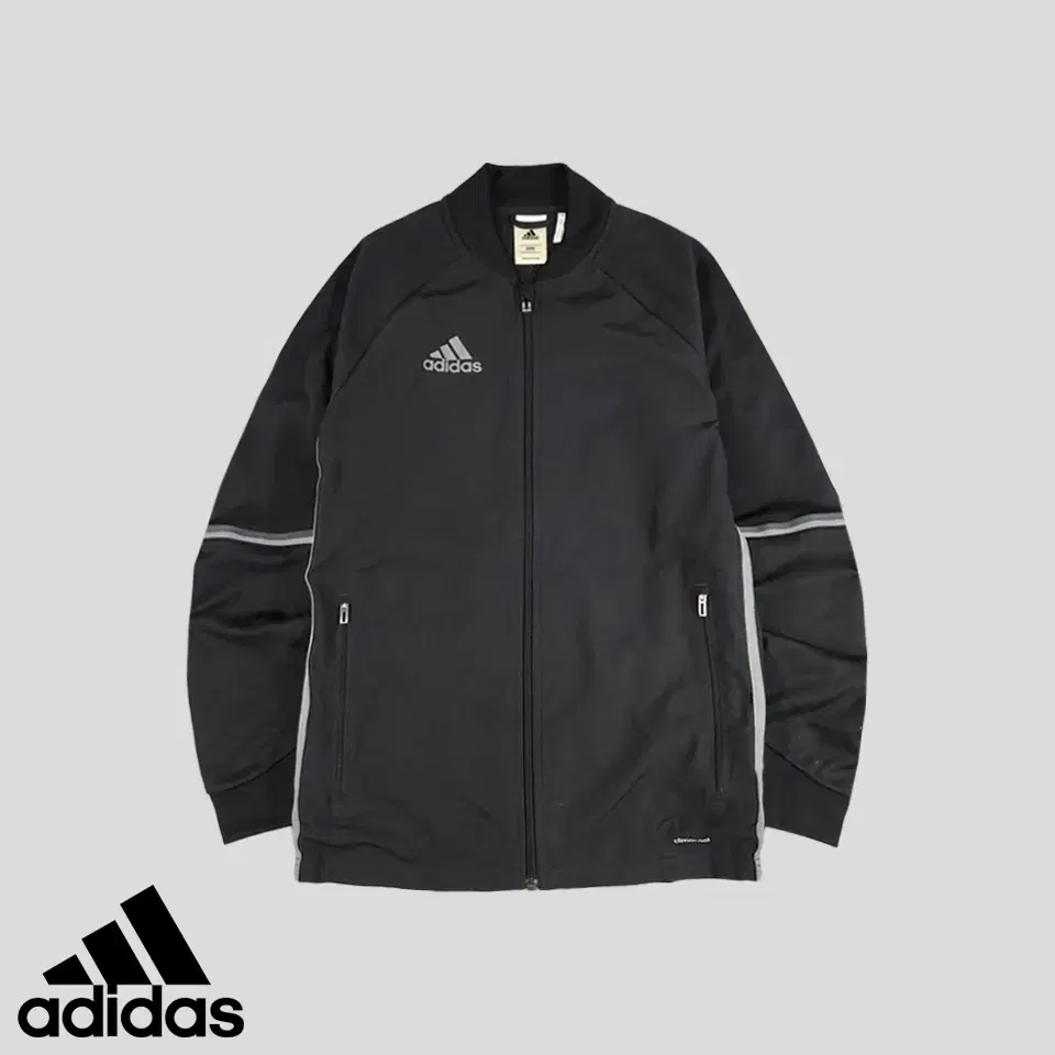 Adidas Black Grey Tonal Logo Printed Lining Climacool Reglan Henry Neckt