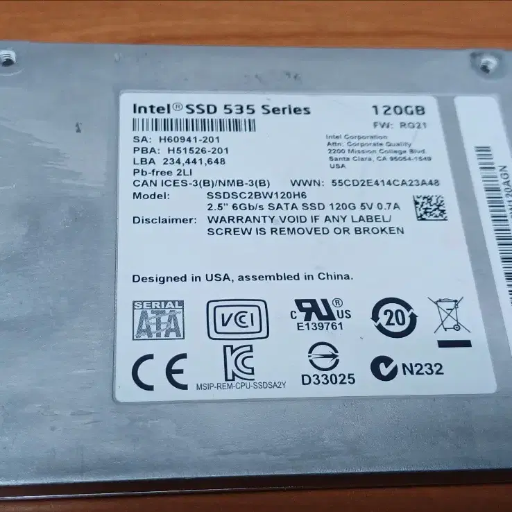 중고. ssd120g 인텔