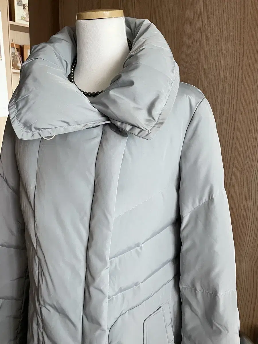 Women's long down jacket Down jacket Down coat Sky blue high-neck down jacket