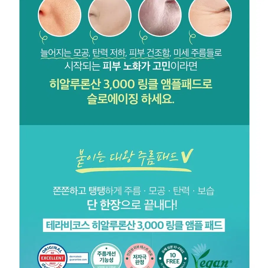 테라비코스 히알루론산 3,000 링클 앰플 패드 220ml / 60매