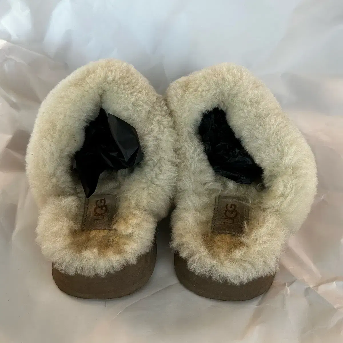 정품 UGG 240 어그 플랫폼 슬리퍼 체스트넛