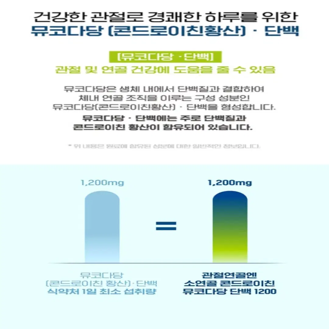 닥터브라이언 관절연골엔 소연골 콘드로이친 뮤코다당단백 1200(60정)