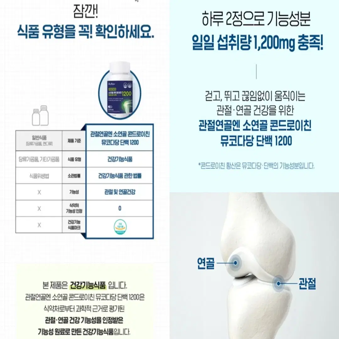 닥터브라이언 관절연골엔 소연골 콘드로이친 뮤코다당단백 1200(60정)