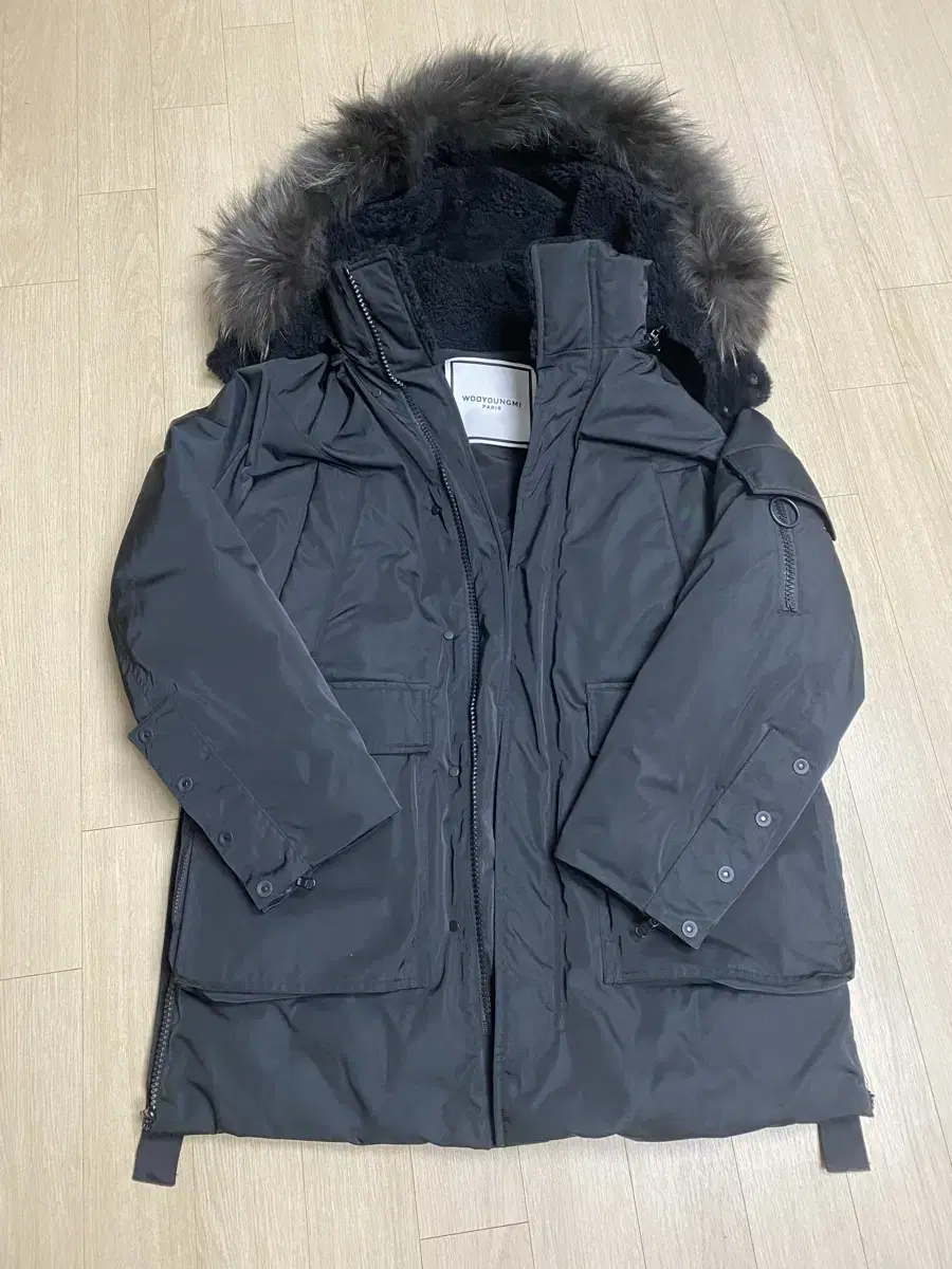 18fw wooyoung 미 278 라쿤퍼 양털후드 Goose Down Padding size 48