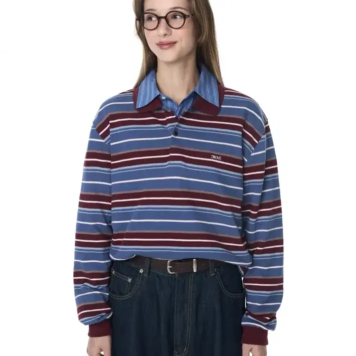 CARELL STRIPE LS PIQUE SHIRT