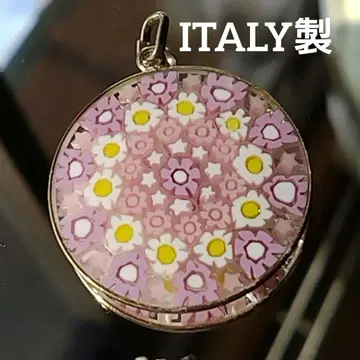 이탈리아 베네치아 글래스 펜던트 탑 핑크 계열 대형 사이즈 SILVER