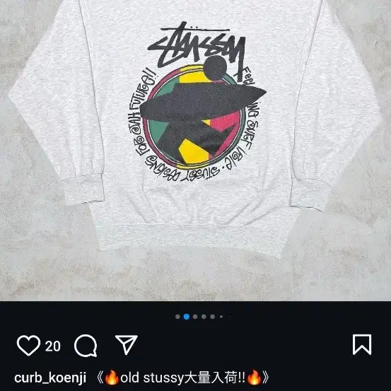 구매)80's stussy surfman sweatshirt