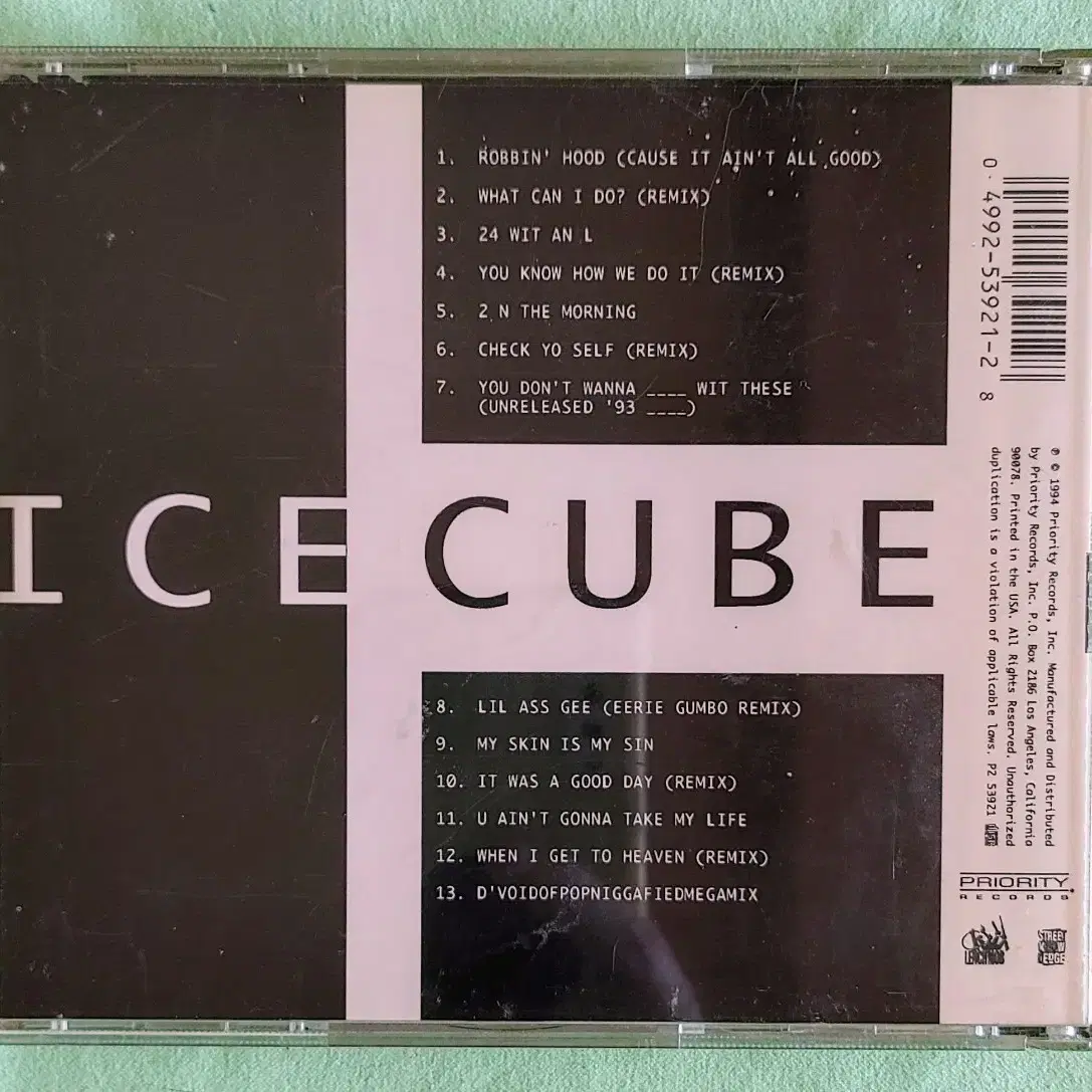 힙합 ICE CUBE - Bootlegs & B-Sides CD