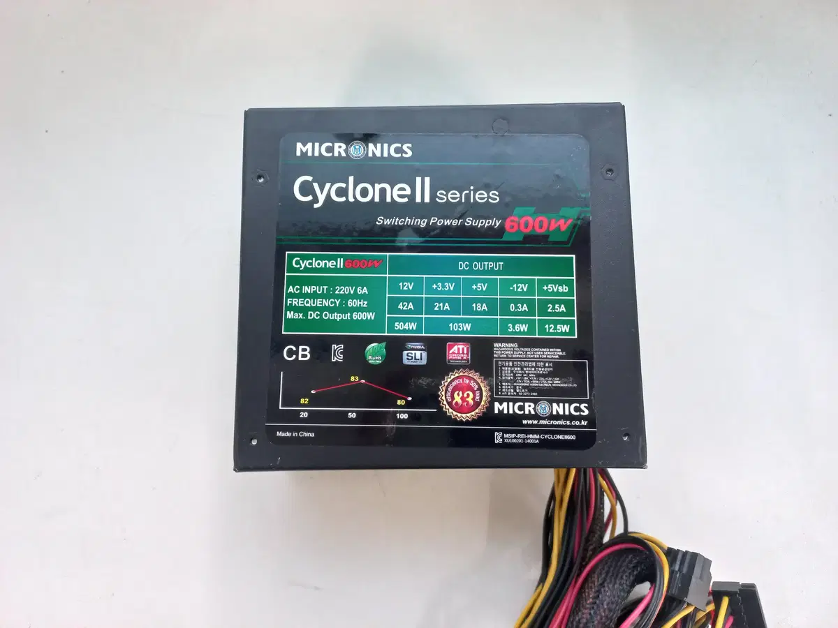 마이크로닉스 Cyclone II 600W +12V Single Rail