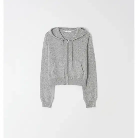 leeds 더위시 Nelly knit hoodie zip-up 그레이