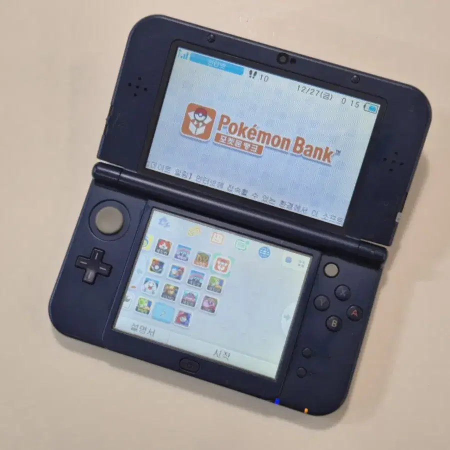 닌텐도 new 3ds xl 블루 포켓몬뱅크 (액정보호필름,파우치,충전기)